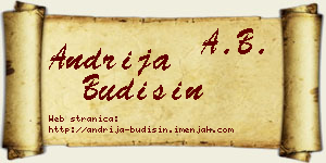 Andrija Budišin vizit kartica